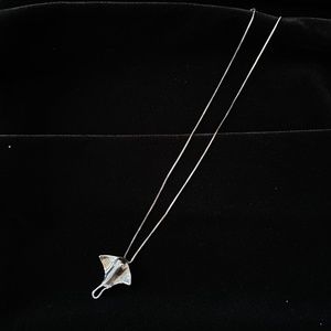 Sterling Silver Manta Ray Stingray Charm Necklace, 18"